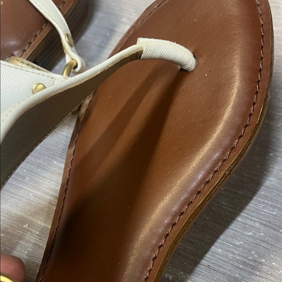 Kelly & Katie Cream and Brown Sandals - Picture 3 of 4